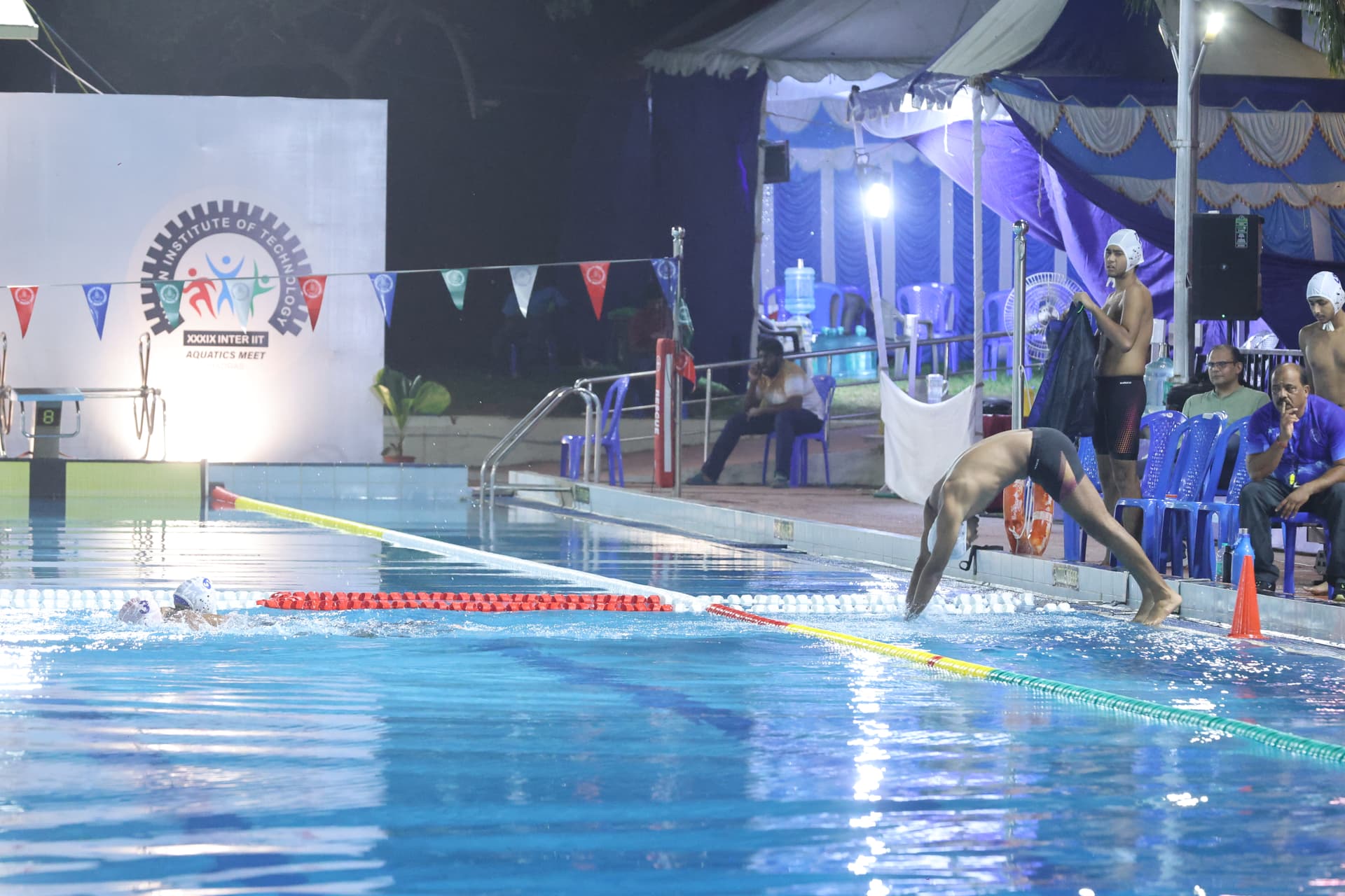 player diving in the water