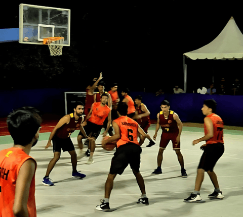 Spectators cheering during outdoor sports