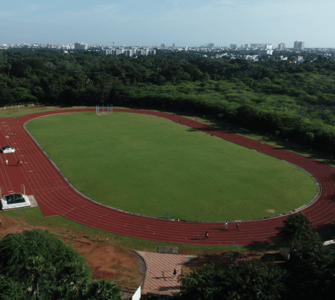Football players in action at IIT Madras